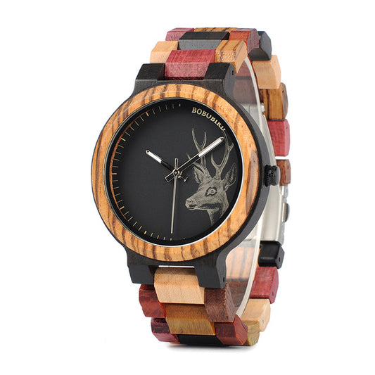 Rare Analog P14-2 Deer Collection Wooden Watch